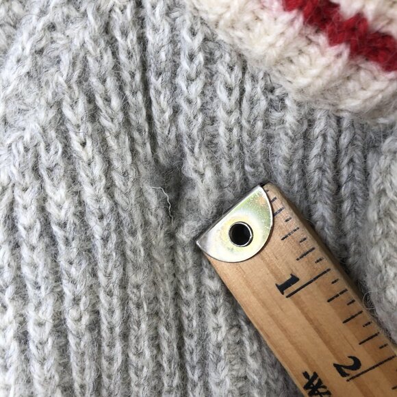 Northern Watters Knitwear Sweater Kids XS Gray Wool Henley Chunky Knit Canada - Picture 6 of 16